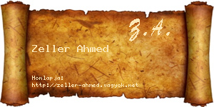 Zeller Ahmed névjegykártya